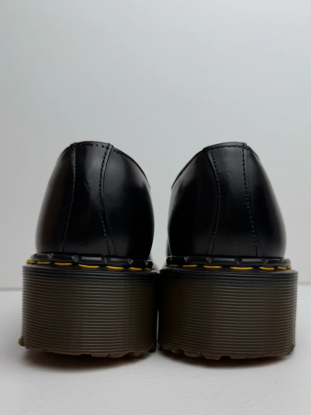 Vintage Dr. Martens Platform 1925 Black Leather Envy Quad England Oxfords UK 7